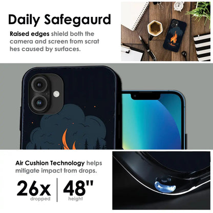 Midnight Campfire Adventure - Glossy Metal Silicone Case For Apple iPhone Infographic