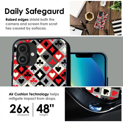 Classic Card Symbols - Glossy Metal Silicone Case For Apple iPhone Infographic