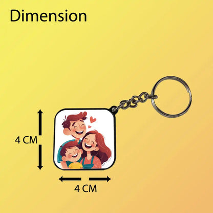 Customize Your Own Keychain – Personalized Double-Sided Printed Keychain Black Square Infographic