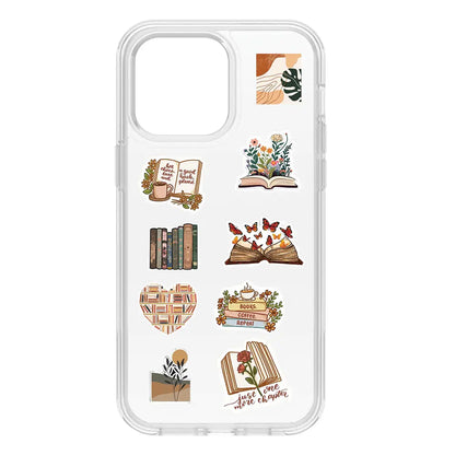 Books Themed Stickers on clear case