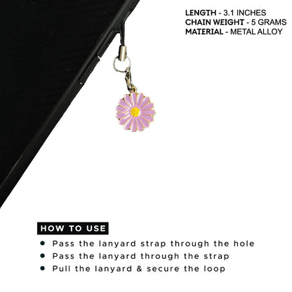 Purple Daisy - Mini Phone Charm