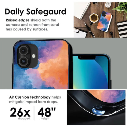 Abstract Pastel Cloud Geometry - Glossy Metal Silicone Case For Apple iPhone Infographic