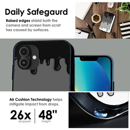 Smoky Drip Abstract - Glossy Metal Silicone Case For Apple iPhone Infographic