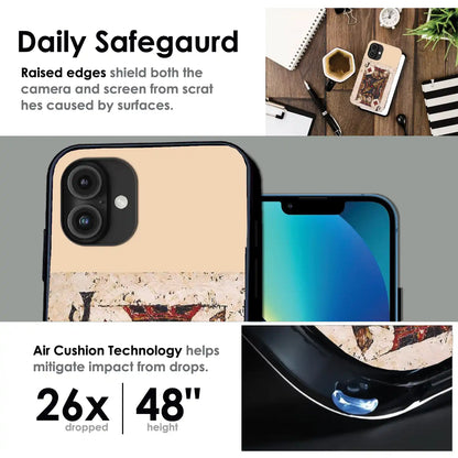 Vintage Playing Card King Art - Glossy Metal Silicone Case For Apple iPhone Infographic