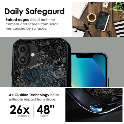 Vintage Explorer Map - Glossy Metal Silicone Case For Apple iPhone Infographic