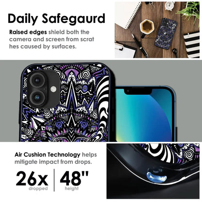 Yin-Yang Mandala Design - Glossy Metal Silicone Case For Apple iPhone Infographic