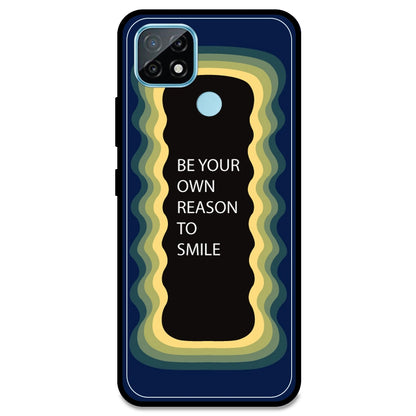 'Be Your Own Reason To Smile' - Dark Blue Armor Case For Realme Models Realme C21 (2021)
