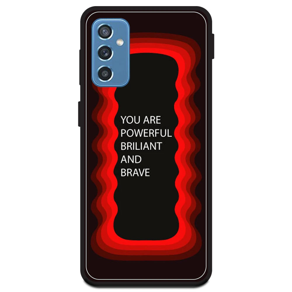 'You Are Powerful, Brilliant & Brave' - Red Armor Case For Samsung Models Samsung Galaxy M52