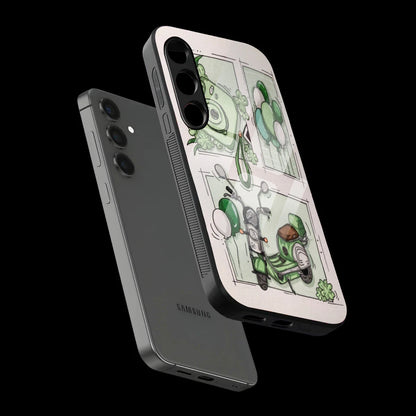Vintage Green Sketch Aesthetic - Glass Case For Samsung Galaxy Infographic