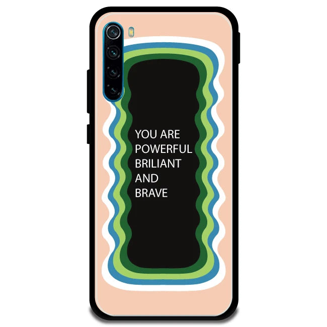 'You Are Powerful, Brilliant & Brave' - Peach Armor Case For Redmi Models  Redmi Note 8