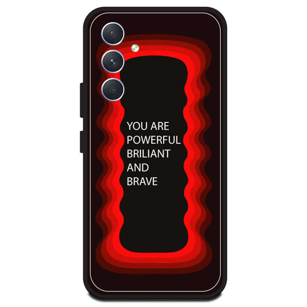 'You Are Powerful, Brilliant & Brave' - Red Armor Case For Samsung Models Samsung A54 5G