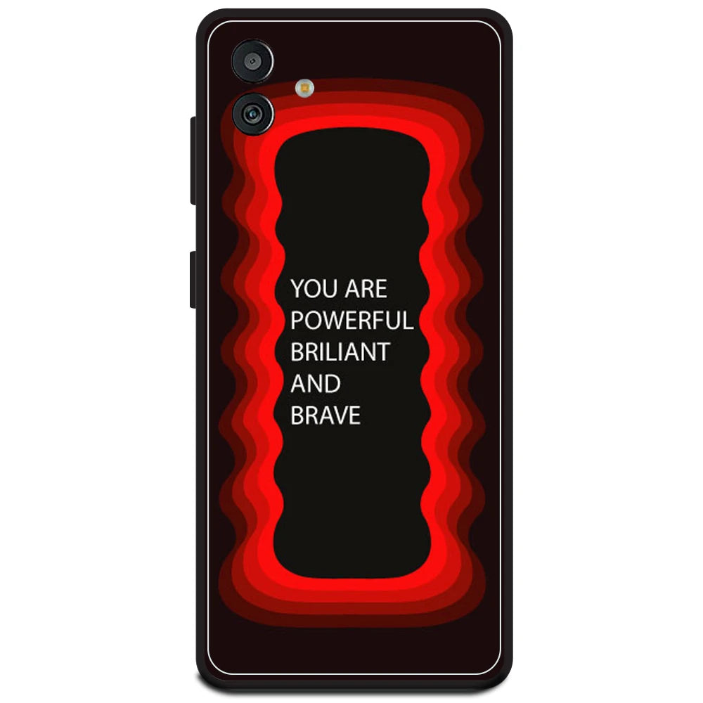 'You Are Powerful, Brilliant & Brave' - Red Armor Case For Samsung Models Samsung M13 5G