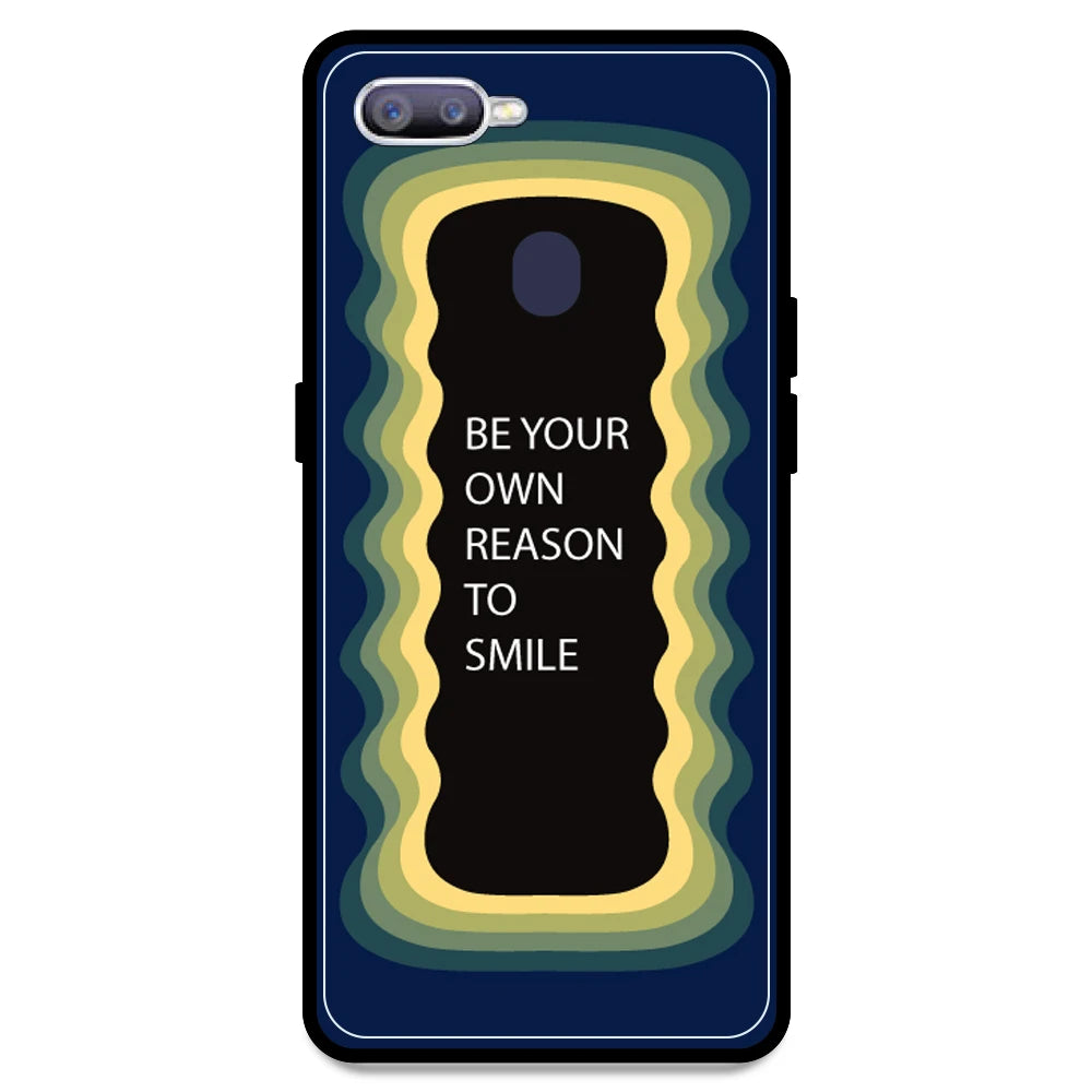 'Be Your Own Reason To Smile' - Dark Blue Armor Case For Oppo Models Oppo F9 Pro
