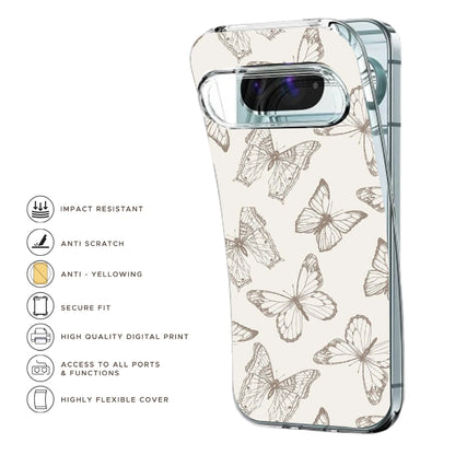 White Butterflies - Printed Silicone Case For Google Pixel Infographic