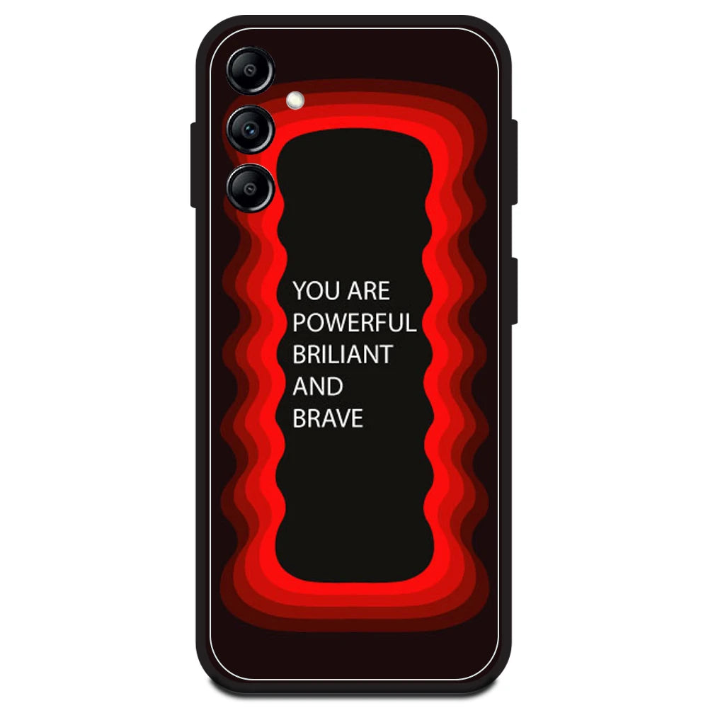 'You Are Powerful, Brilliant & Brave' - Red Armor Case For Samsung Models amsung A14 5G