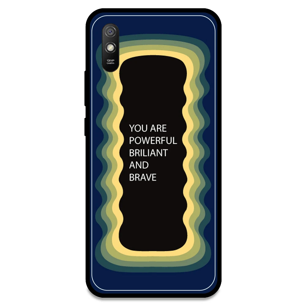 'You Are Powerful, Brilliant & Brave' - Dark Blue Armor Case For Redmi Models Redmi Note 9A