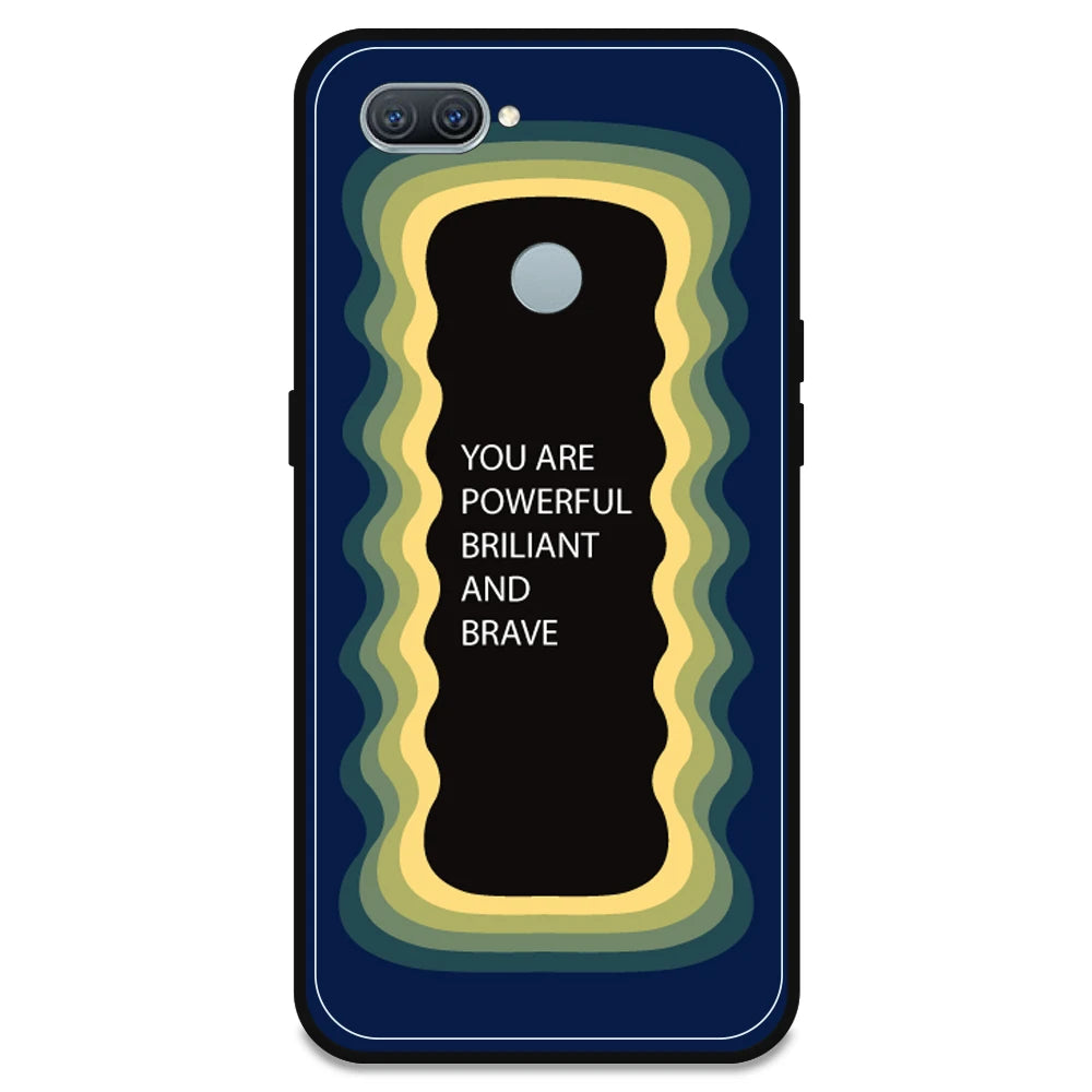 'You Are Powerful, Brilliant & Brave' - Dark Blue Armor Case For Oppo Models Oppo A11K