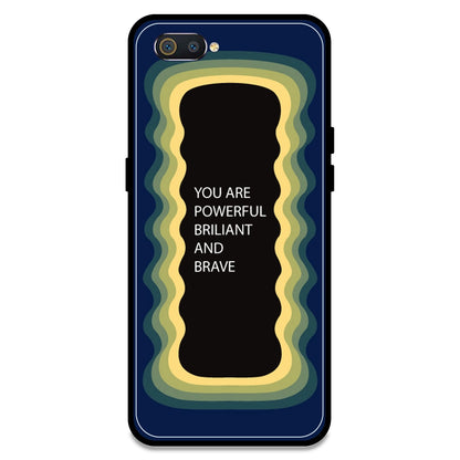 'You Are Powerful, Brilliant & Brave' - Dark Blue Armor Case For Realme Models Realme C2