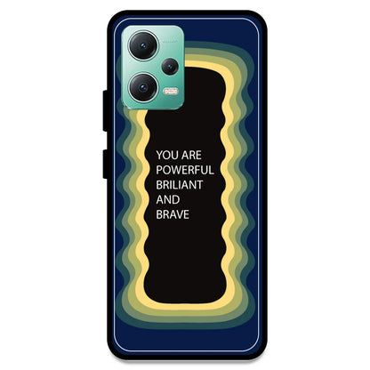 'You Are Powerful, Brilliant & Brave' - Dark Blue Armor Case For Redmi Models Redmi Note 12