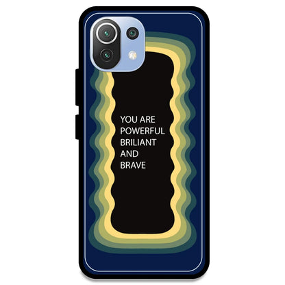 'You Are Powerful, Brilliant & Brave' - Dark Blue Armor Case For Redmi Models Redmi Note 11 Lite