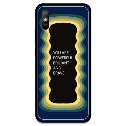 'You Are Powerful, Brilliant & Brave' - Dark Blue Armor Case For Redmi Models Redmi Note 9i
