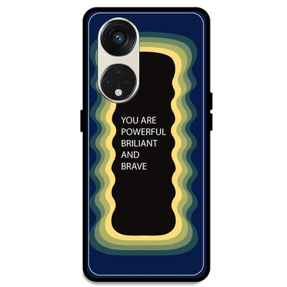 'You Are Powerful, Brilliant & Brave' - Dark Blue Armor Case For Oppo Models Oppo Reno 8T 5G