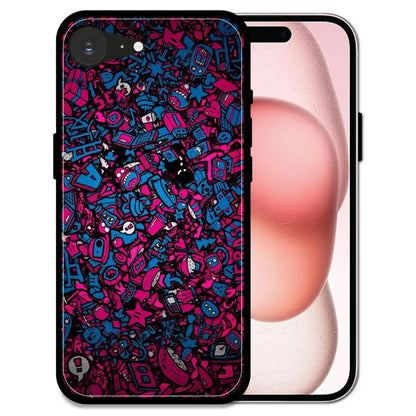 'Doodle Chaos Design - Glossy Metal Silicone Case For Apple iPhone 16e