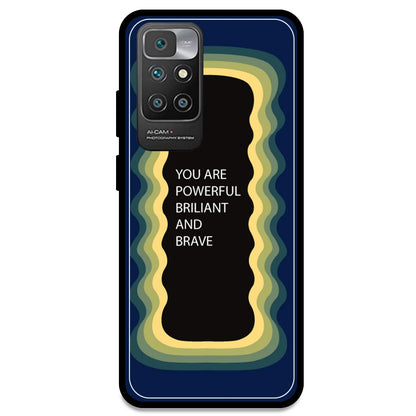 'You Are Powerful, Brilliant & Brave' - Dark Blue Armor Case For Redmi Models Redmi Note 10 Prime