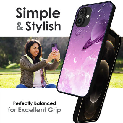 Pastel Galaxy Design - Glossy Metal Silicone Case For Apple iPhone Infographic