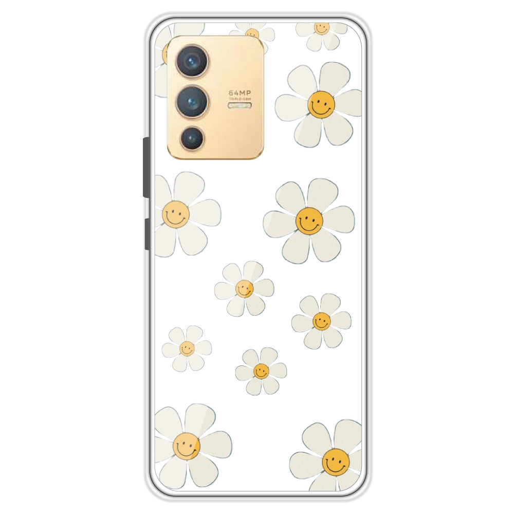 Smile Flowers - Clear Printed Case For Vivo Models