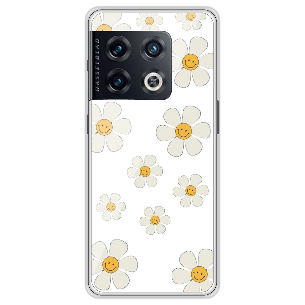 Smile Flowers - Clear Printed Silicone Case For OnePlus Models