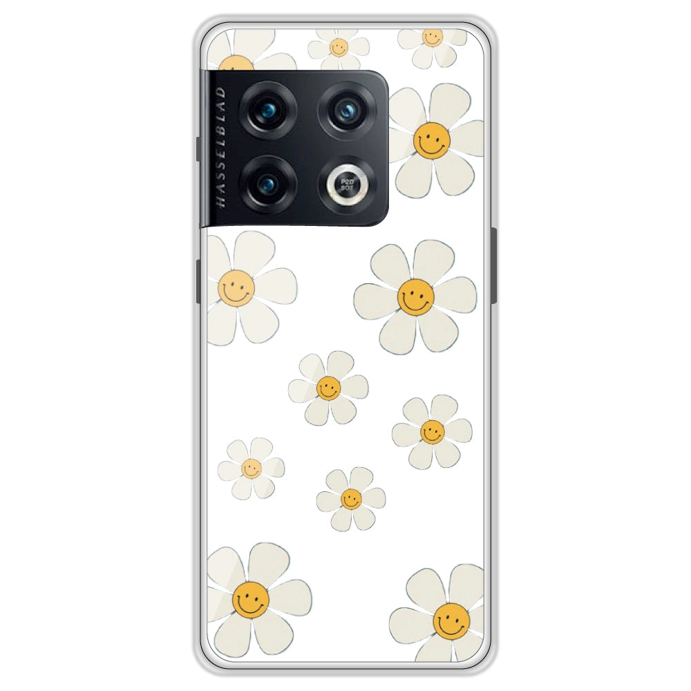 Smile Flowers - Clear Printed Case For OnePlus Models