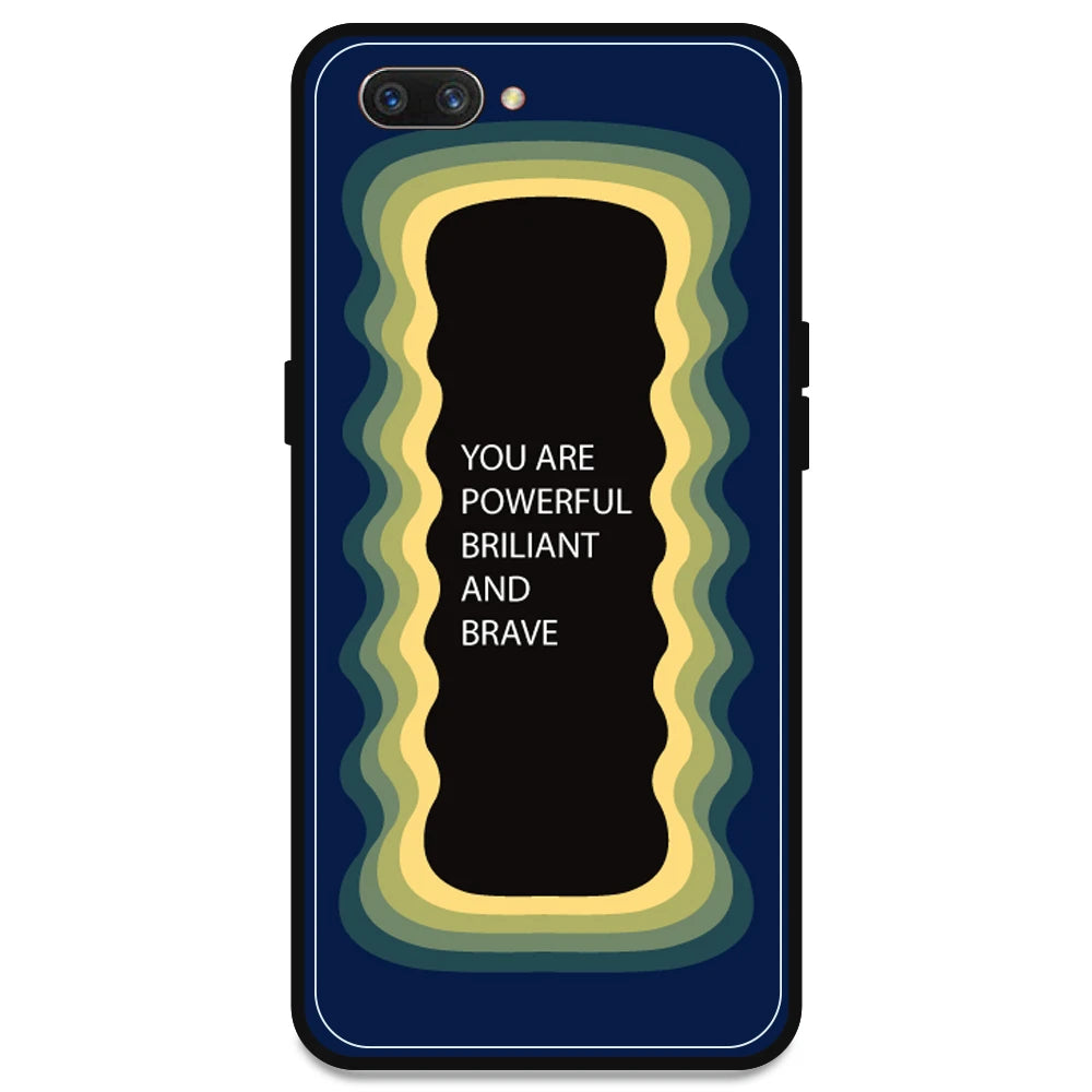 'You Are Powerful, Brilliant & Brave' - Dark Blue Armor Case For Oppo Models Oppo A3s