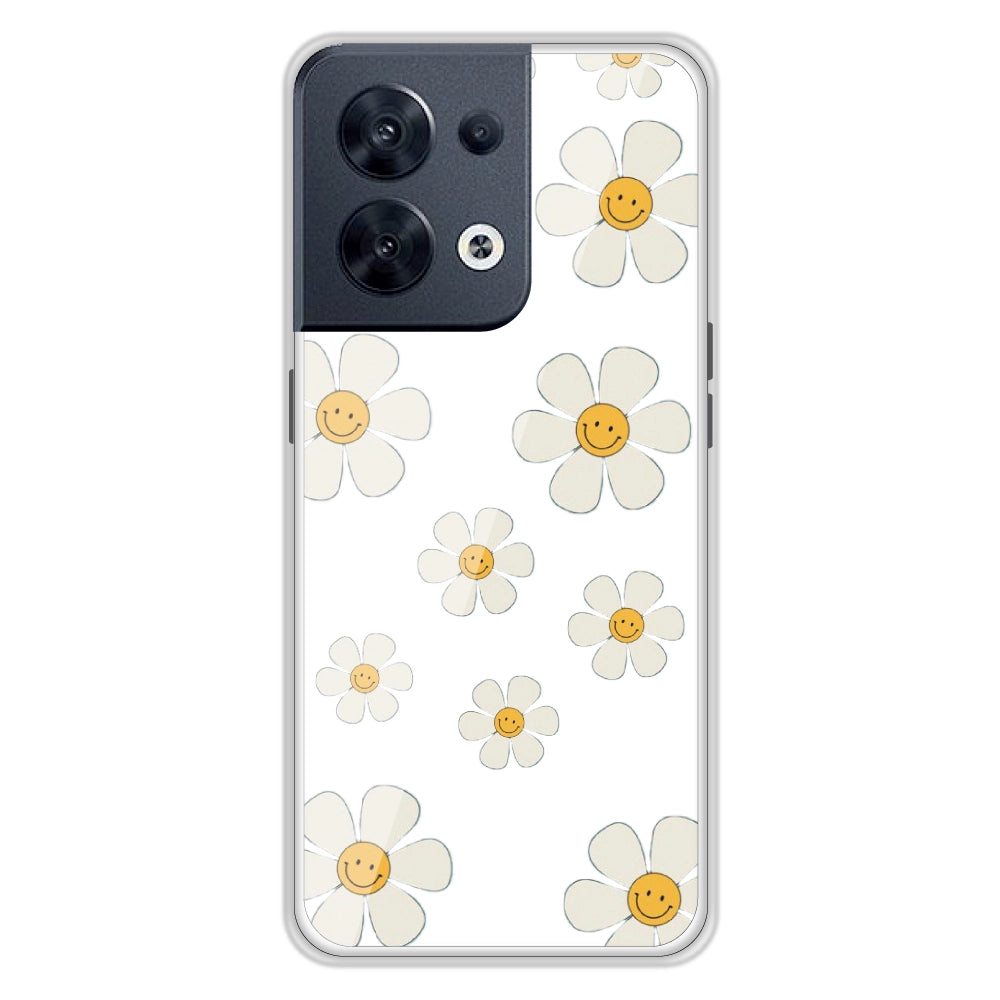 Smile Flowers - Clear Printed Silicon Case For Oppo Models