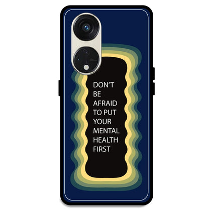 'Don't be Afraid To Put Your Mental Health First' - Dark Blue Armor Case For Oppo Models Oppo Reno 8T 5G