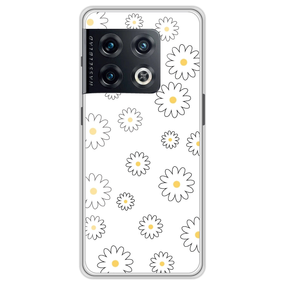 White Flowers - Clear Printed Case For OnePlus Models