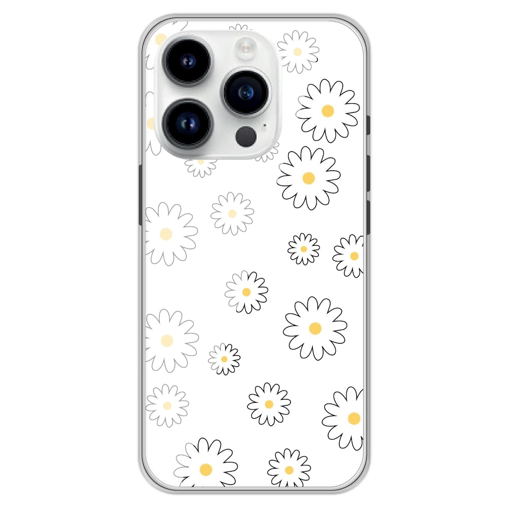 White Flower Clear Printed Case For Apple iPhone Models