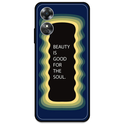 'Beauty Is Good For The Soul' - Dark Blue Armor Case For Oppo Models Oppo A17