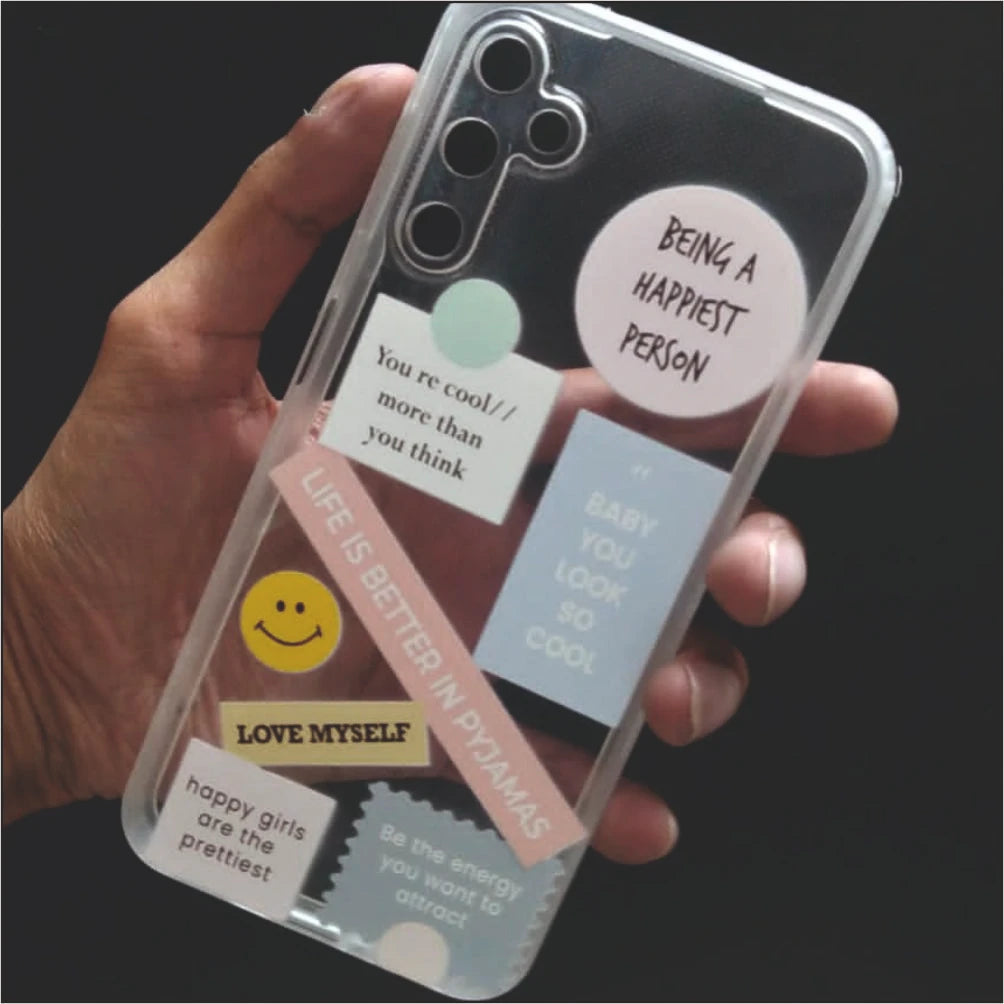 Be Happy Clear Printed Silicon Case - Samsung A14 5G