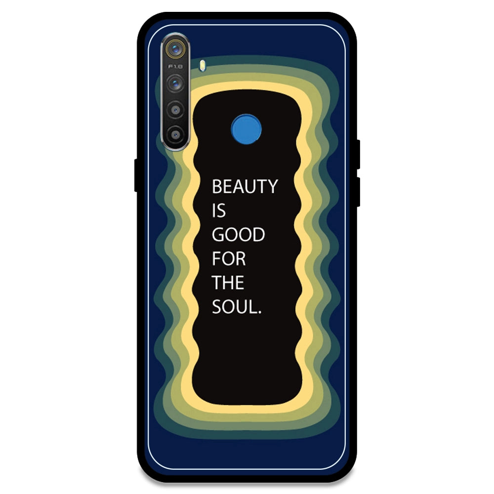 'Beauty Is Good For The Soul' - Dark Blue Armor Case For Realme Models Realme 5