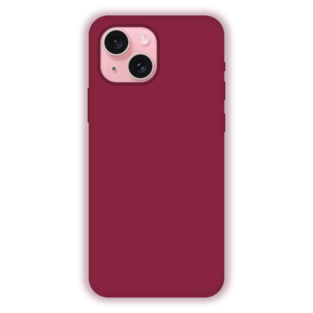 Maroon Liquid Silicon Case For Apple iPhone Models