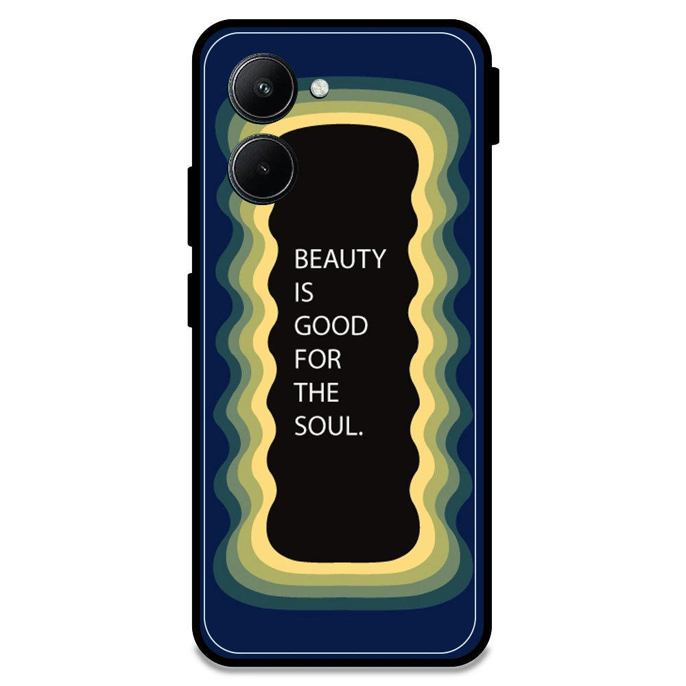 'Beauty Is Good For The Soul' - Dark Blue Armor Case For Realme Models Realme C33