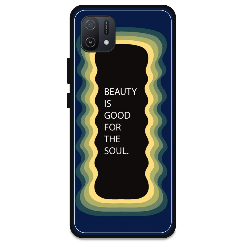 'Beauty Is Good For The Soul' - Dark Blue Armor Case For Oppo Models Oppo A16K