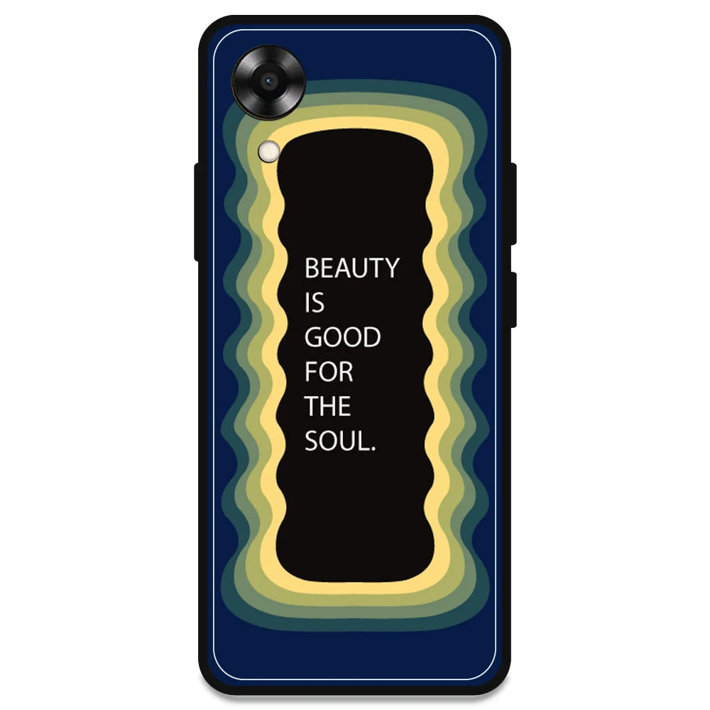 'Beauty Is Good For The Soul' - Dark Blue Armor Case For Oppo Models Oppo A17K