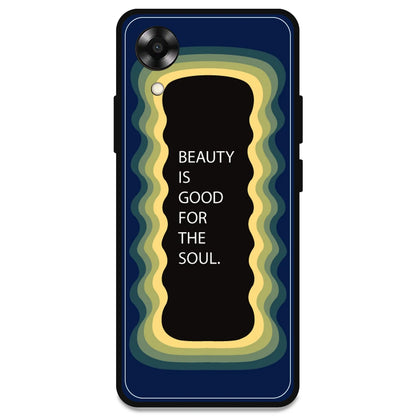 'Beauty Is Good For The Soul' - Dark Blue Armor Case For Oppo Models Oppo A17K