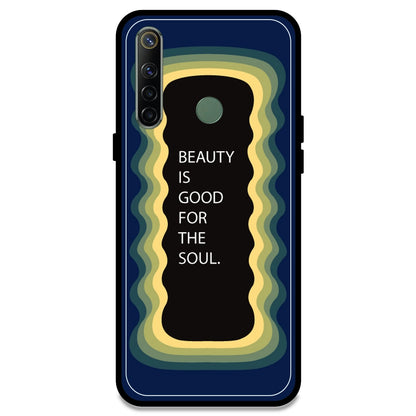 'Beauty Is Good For The Soul' - Dark Blue Armor Case For Realme Models Realme Narzo 10