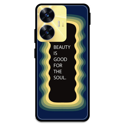 'Beauty Is Good For The Soul' - Dark Blue Armor Case For Realme Models Realme C55