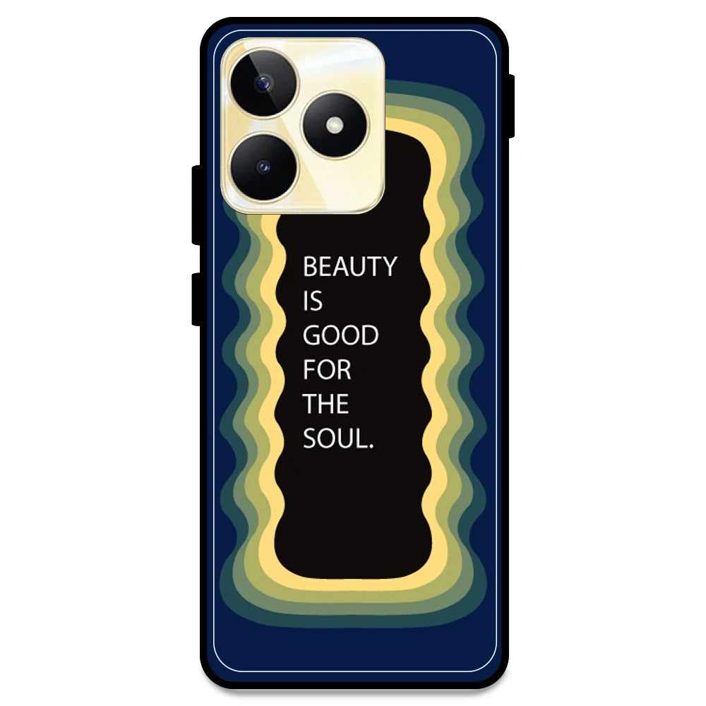 'Beauty Is Good For The Soul' - Dark Blue Armor Case For Realme Models Realme Narzo N53