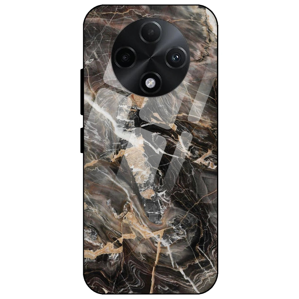 24K Gold Marble - Glass Case for Oppo F27 Pro