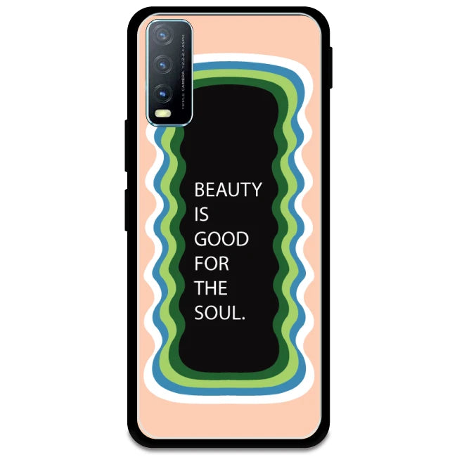 'Beauty Is Good For The Soul' - Peach Armor Case For Vivo Models